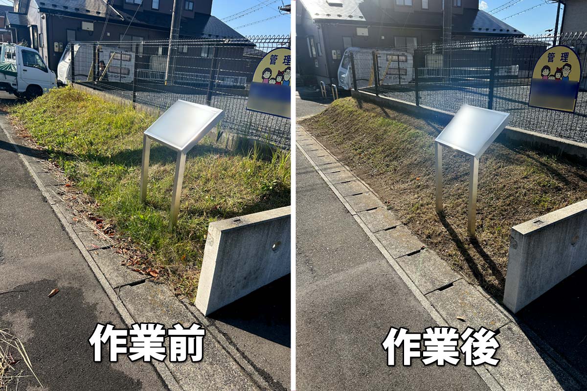 石巻市河南地区で貸家オーナー様から依頼の草刈り作業